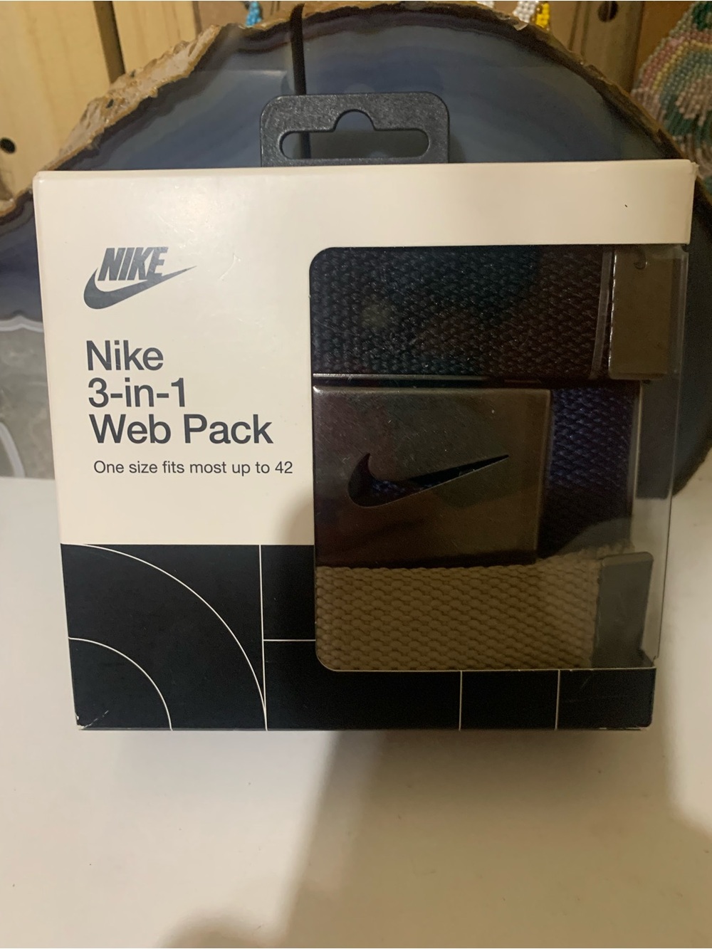 Nike 3-in-1 Web Pack Belts - Black, Navy, Tan
